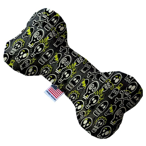 Mirage Pet Products Skater Skulls Canvas Bone Dog Toy 6 in. 1359-CTYBN6